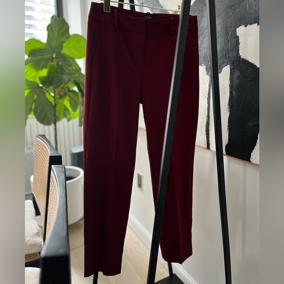 J.Crew Factory Size 6 Deep Garnet Slim Crop Ruby Pant in Stretch Twill - Picture 3 of 5